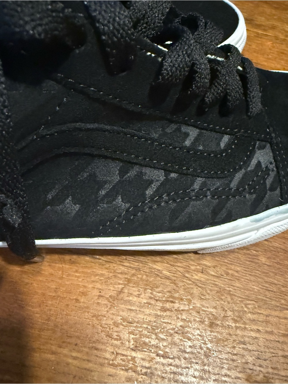 Vans Black Suede Houndstooth Skate Shoe
